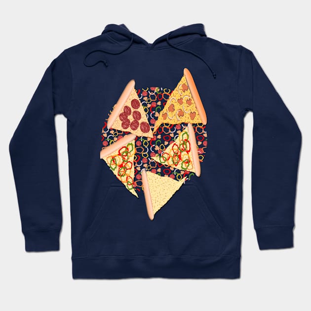 Pizza Pattern No.2 Hoodie by RoxanneG